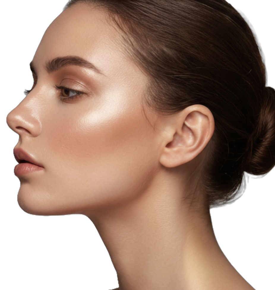 Imagen de rostro con tratamiento de armonización facial